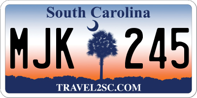 SC license plate MJK245