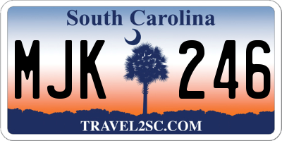 SC license plate MJK246