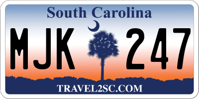 SC license plate MJK247