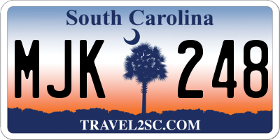 SC license plate MJK248