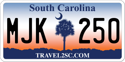 SC license plate MJK250