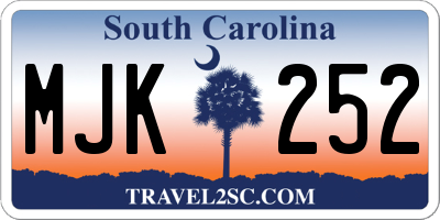 SC license plate MJK252