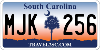 SC license plate MJK256