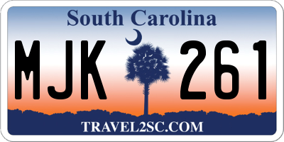 SC license plate MJK261