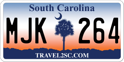 SC license plate MJK264