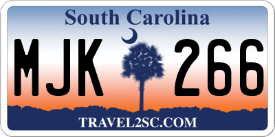 SC license plate MJK266