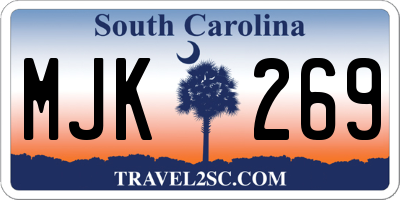SC license plate MJK269