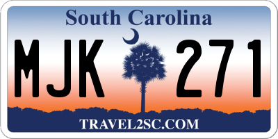 SC license plate MJK271