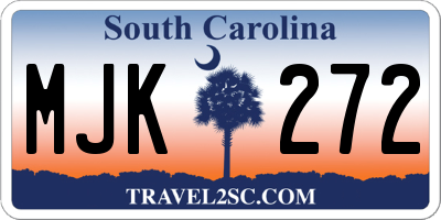 SC license plate MJK272