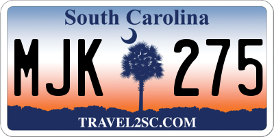 SC license plate MJK275