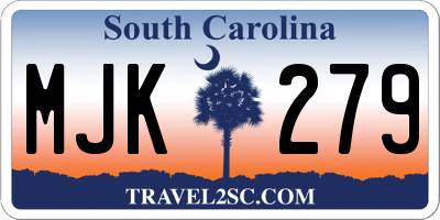 SC license plate MJK279