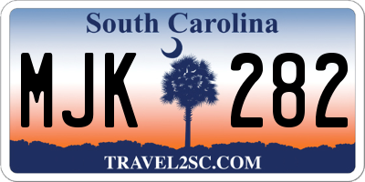 SC license plate MJK282