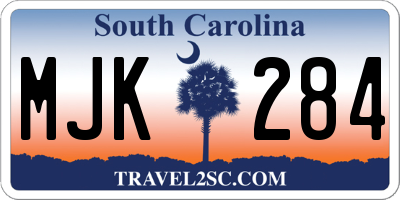 SC license plate MJK284