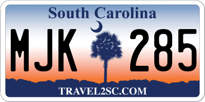 SC license plate MJK285