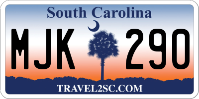 SC license plate MJK290