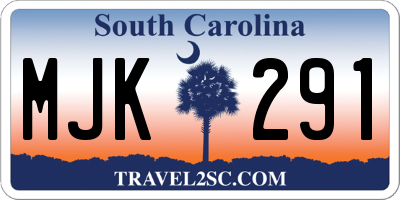SC license plate MJK291