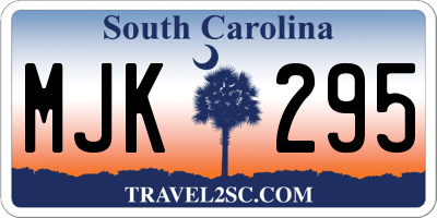 SC license plate MJK295