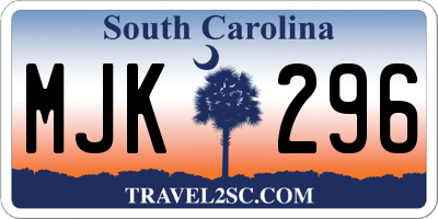 SC license plate MJK296