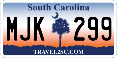 SC license plate MJK299