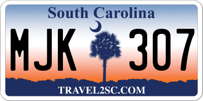 SC license plate MJK307