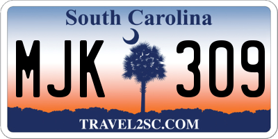 SC license plate MJK309
