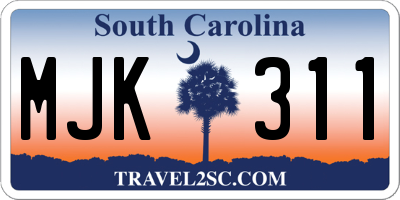 SC license plate MJK311