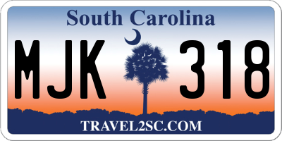 SC license plate MJK318