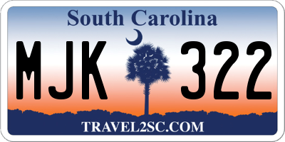 SC license plate MJK322