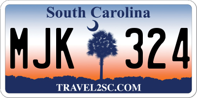 SC license plate MJK324