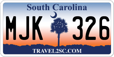 SC license plate MJK326