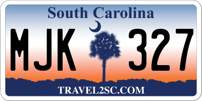 SC license plate MJK327