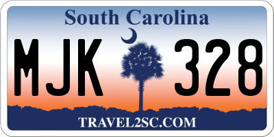 SC license plate MJK328