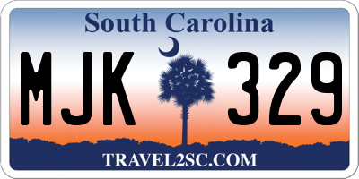 SC license plate MJK329