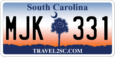 SC license plate MJK331