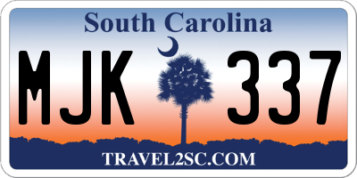 SC license plate MJK337