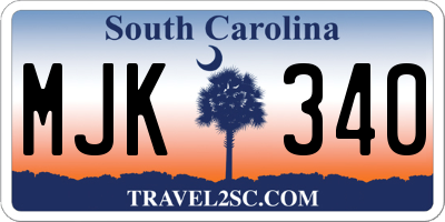 SC license plate MJK340