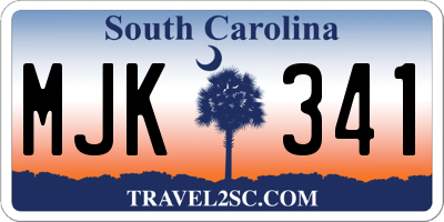 SC license plate MJK341