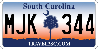 SC license plate MJK344