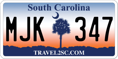 SC license plate MJK347