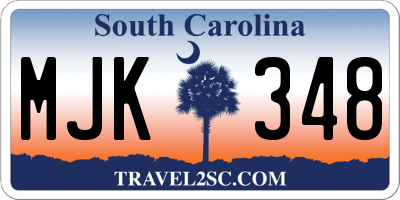 SC license plate MJK348