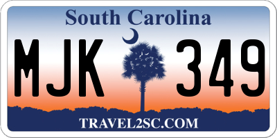 SC license plate MJK349