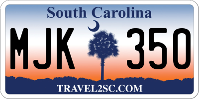 SC license plate MJK350