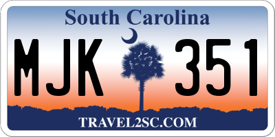 SC license plate MJK351