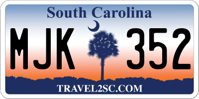 SC license plate MJK352