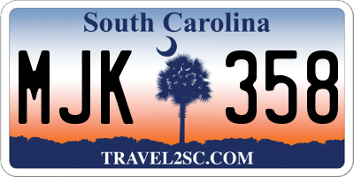 SC license plate MJK358