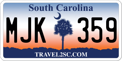SC license plate MJK359
