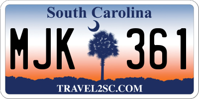SC license plate MJK361