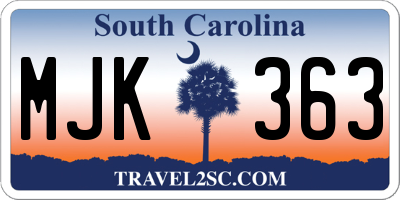 SC license plate MJK363