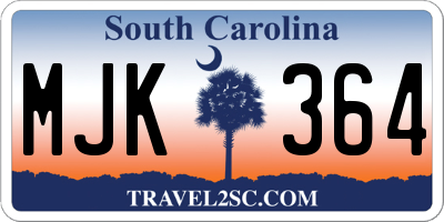 SC license plate MJK364