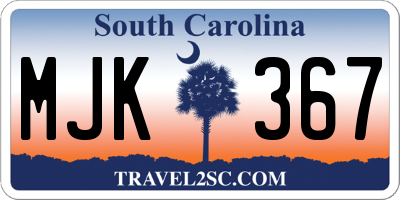 SC license plate MJK367